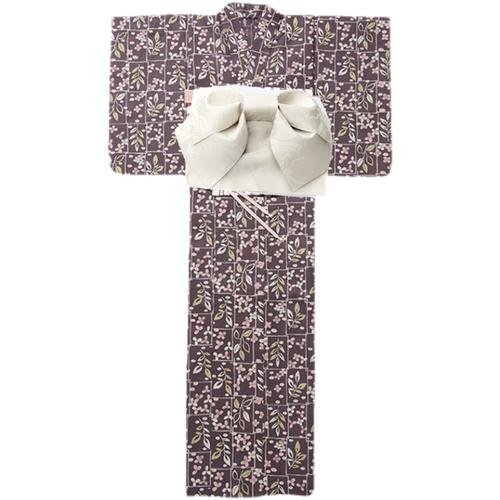 出口日本棉麻和服浴衣古典花色叶子花瓣高品质民族服装